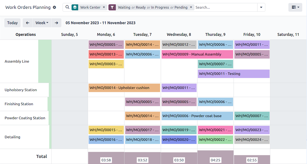 Schedule manufacturing orders and plan resources with finite capacity planning. Fine tune easily with the Gantt chart