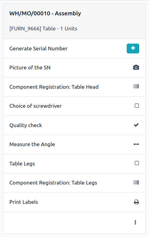 Through the tablet-optimized dashboard, you can organize workers, work centers, worksheets, quality tests, and much more