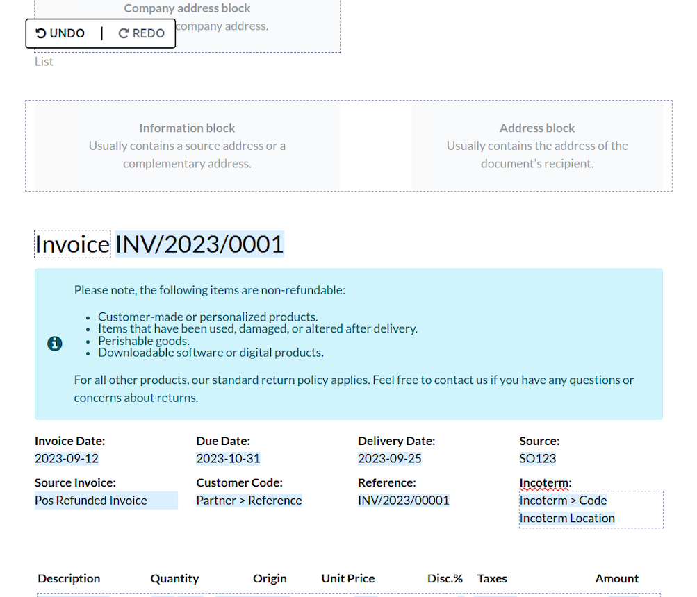 Customize every aspect of your documents from aesthetics to content. Fine-tune invoices, reshape MO overviews, and create new documents from scratch.