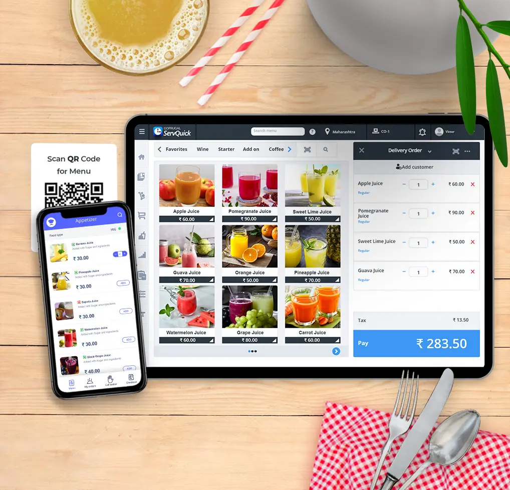 Efficient order management. Handle orders seamlessly, whether at the bar or on the go, with the mobile app